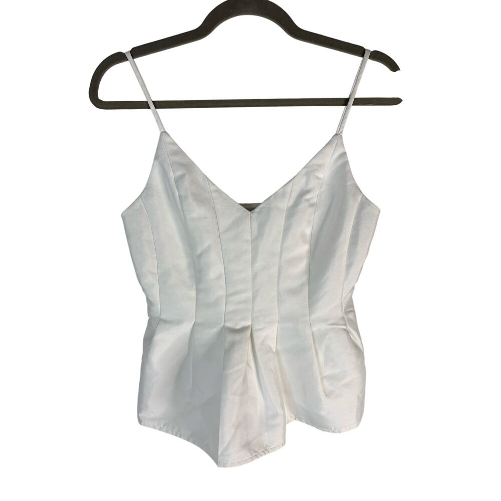 Modern Citizen Peplum Camisole Top Blouse Pleated Minimal Office Work Preppy S
